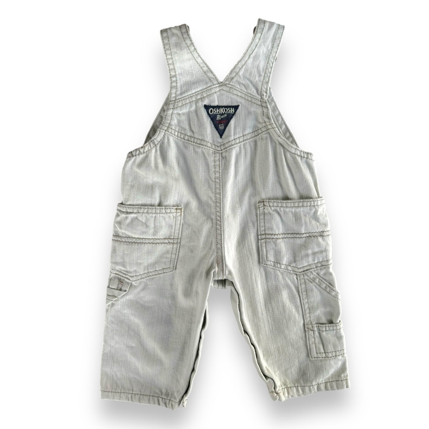 White OshKosh Overalls - 0-3M