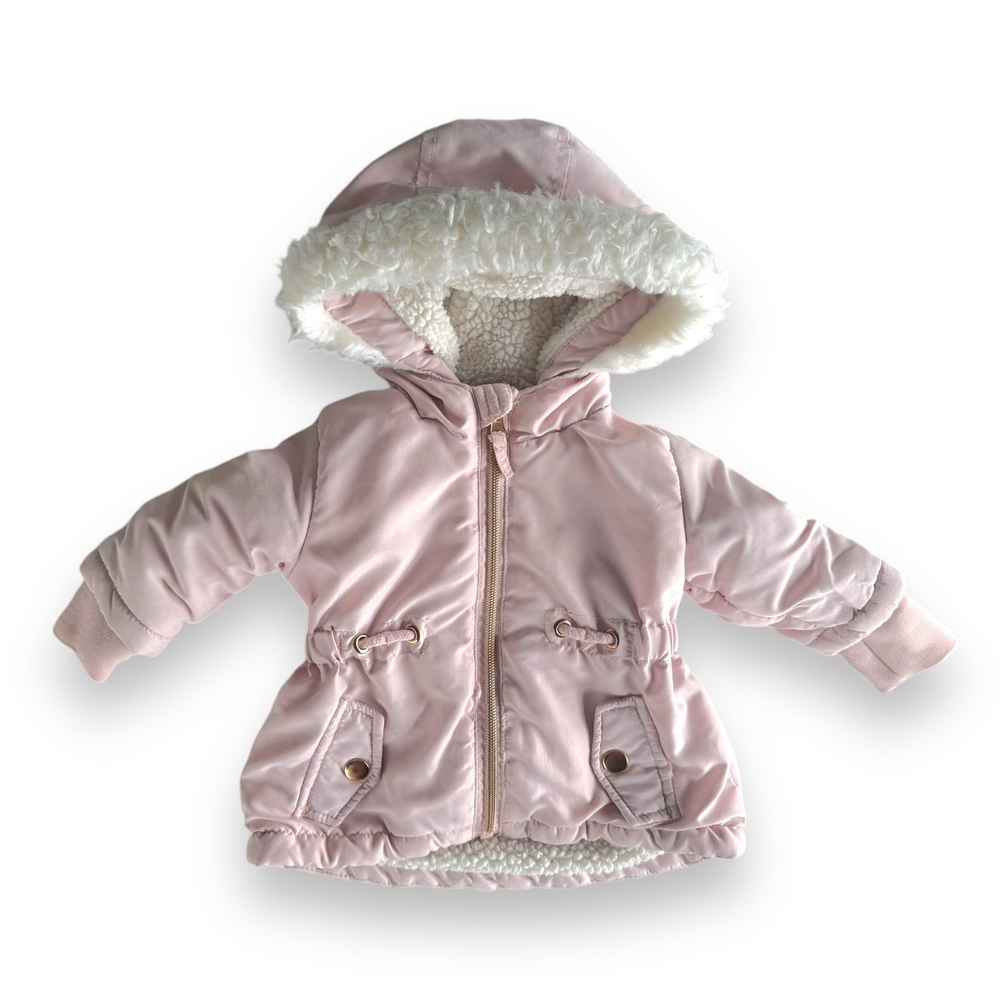 Pink hooded jacket - 3-6m