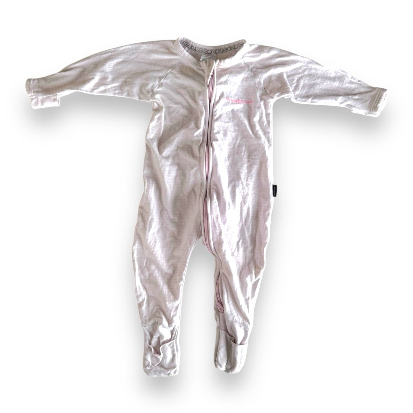 Bonds Pink Stripe Wondersuit - 3-6m