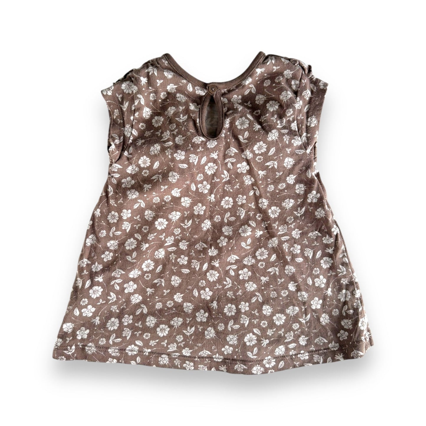 Brown Floral Dress - 0-3m